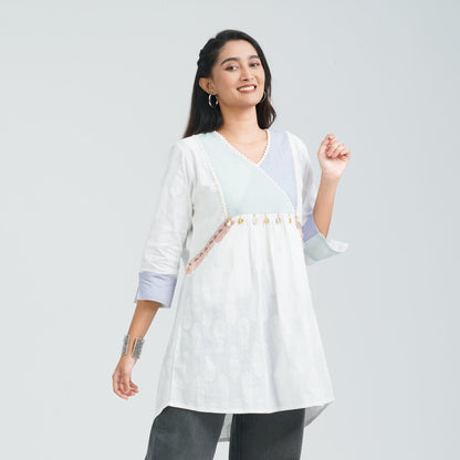 Women’s White Viscose Tunic