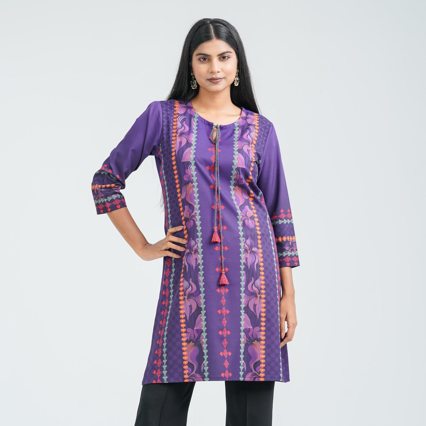 Women’s Purple Blended Cotton Tunic