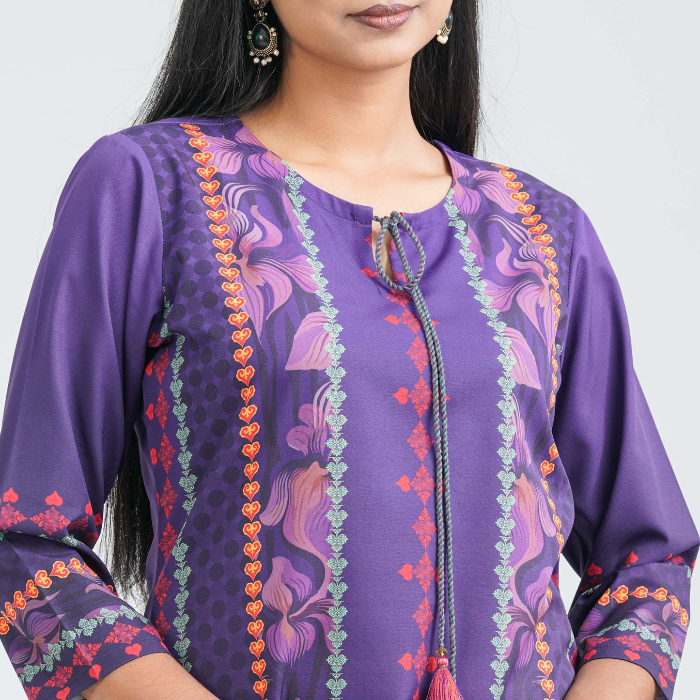 Women’s Purple Blended Cotton Tunic