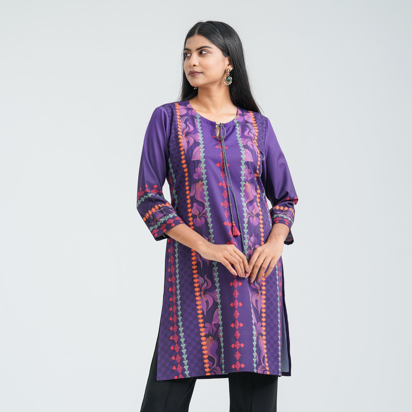 Women’s Purple Blended Cotton Tunic