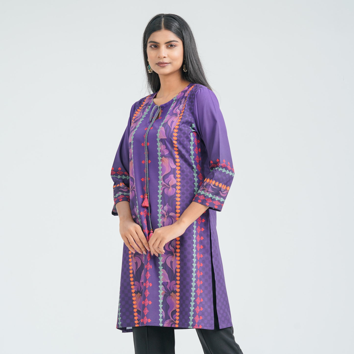 Women’s Purple Blended Cotton Tunic