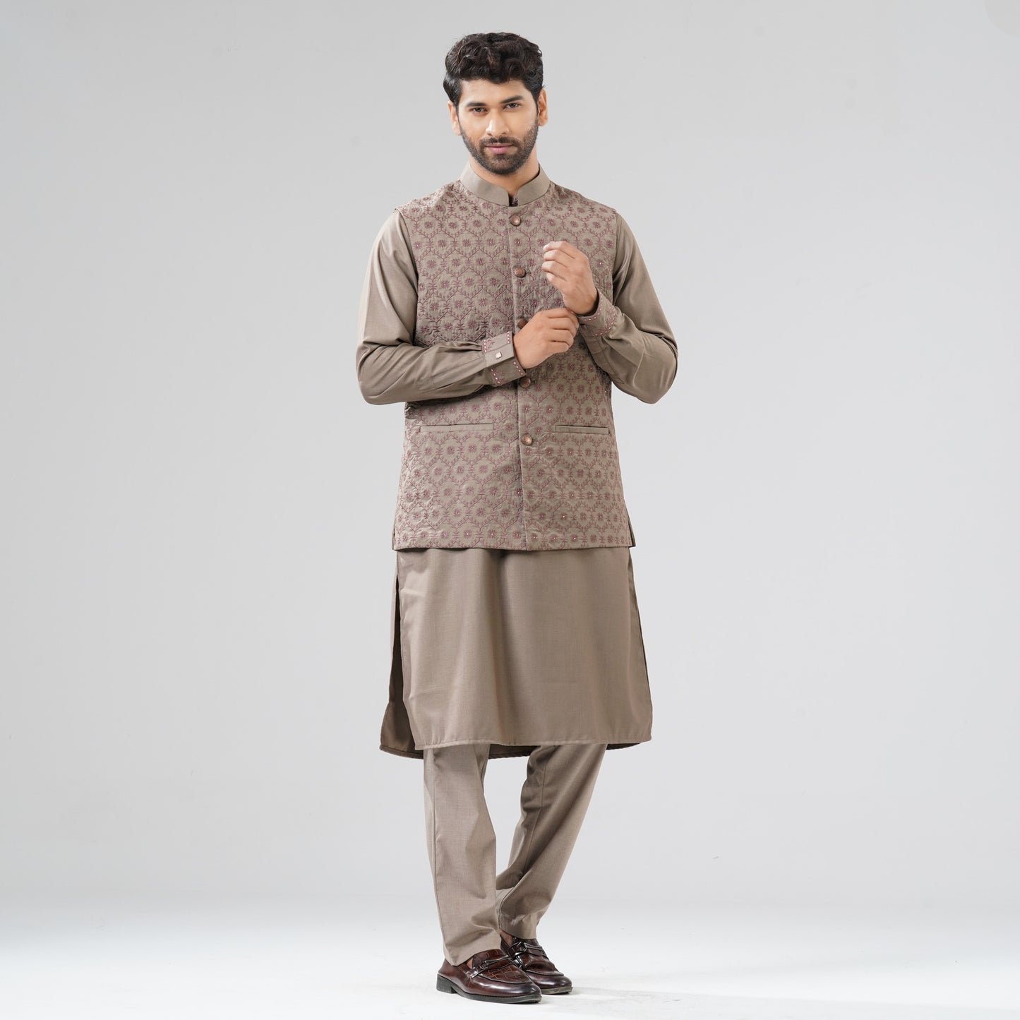Mens Camel Panjabi Set
