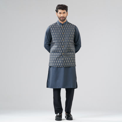 Mens Gray Ash Panjabi Set