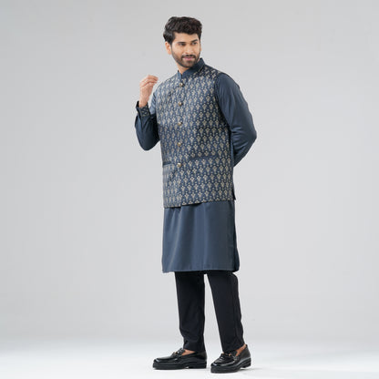 Mens Gray Ash Panjabi Set