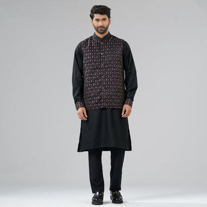 Men's Black Panjabi Set