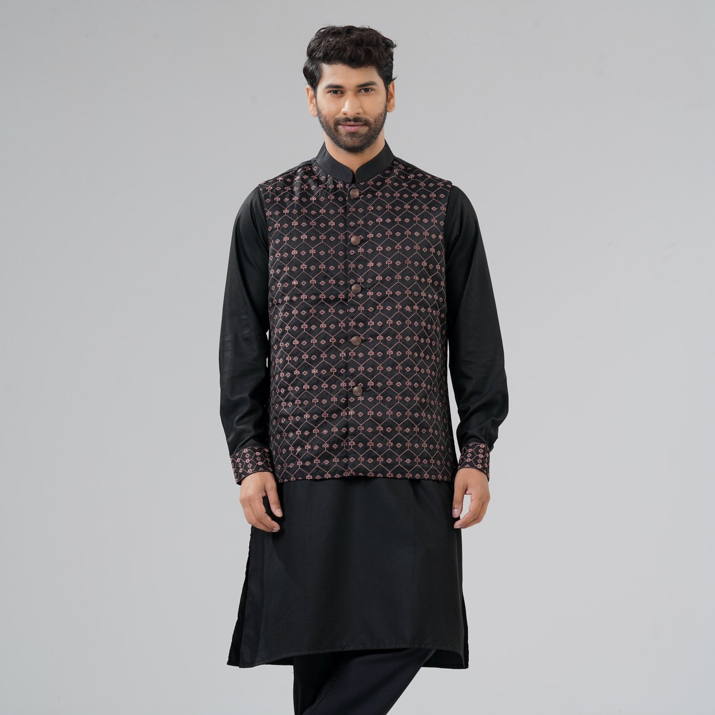 Men's Black Panjabi Set