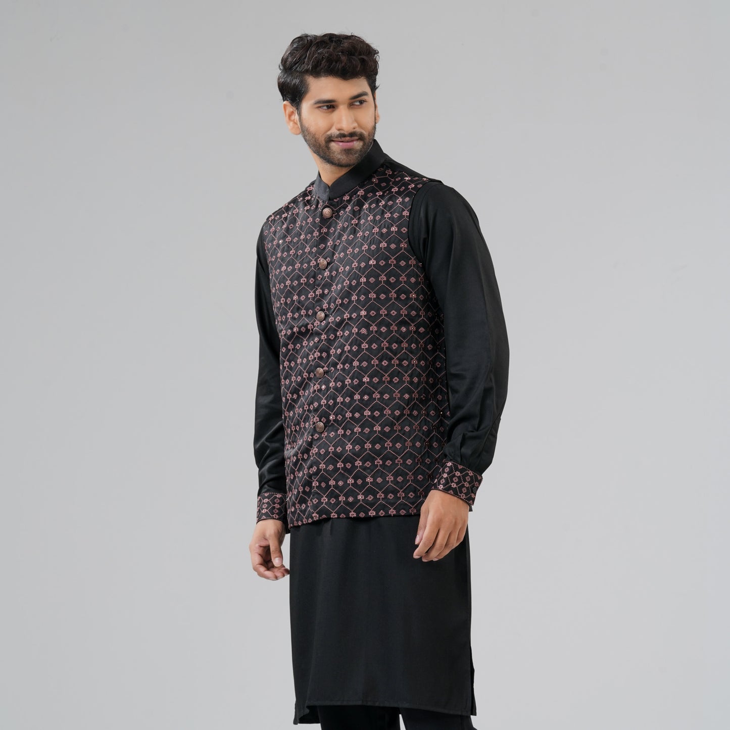 Men's Black Panjabi Set