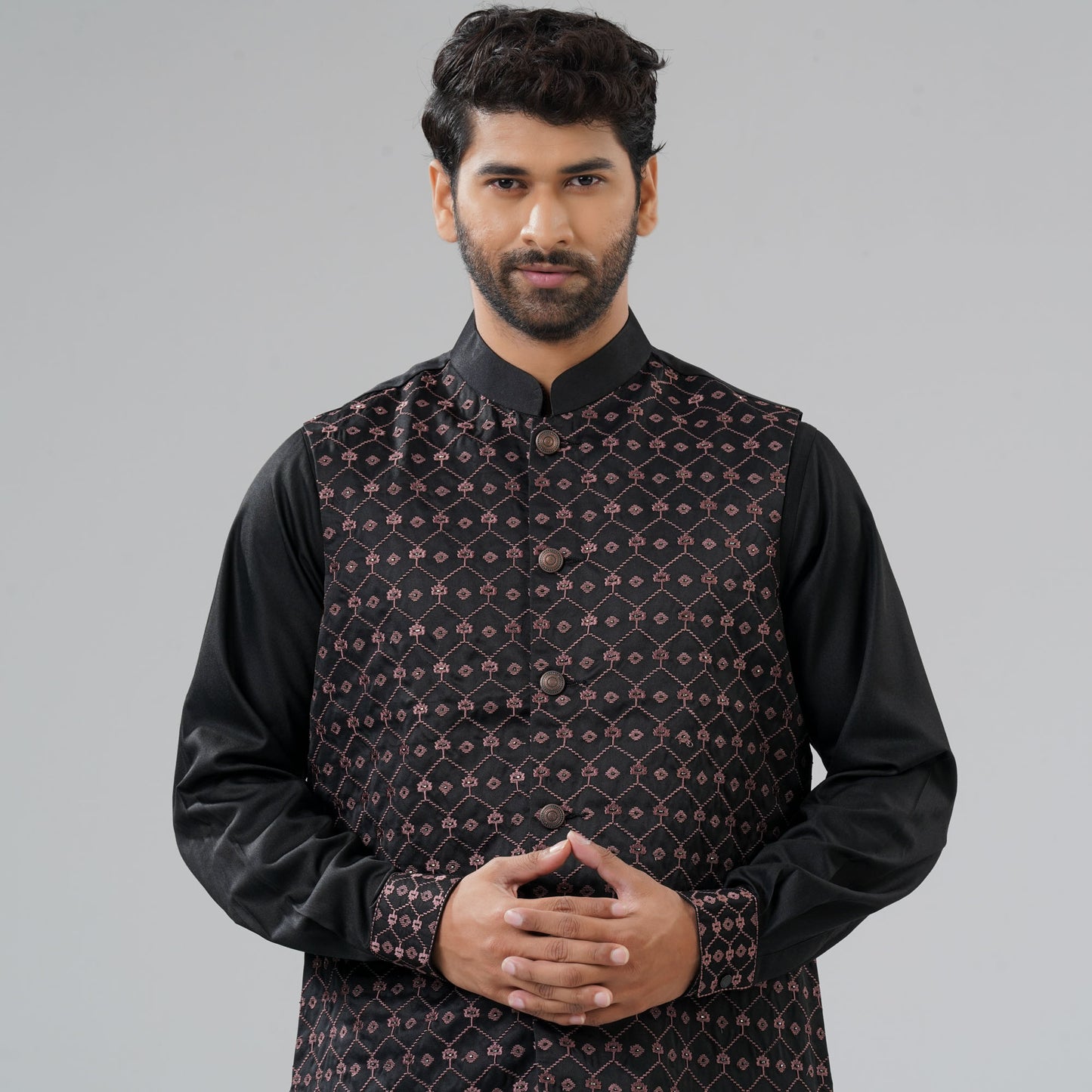 Men's Black Panjabi Set