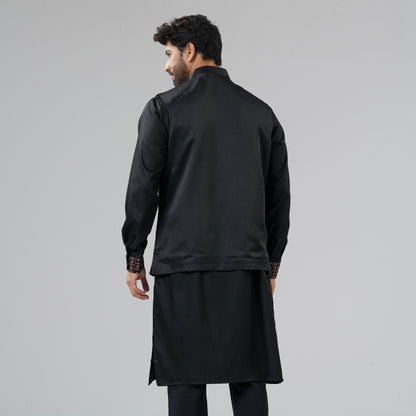 Men's Black Panjabi Set