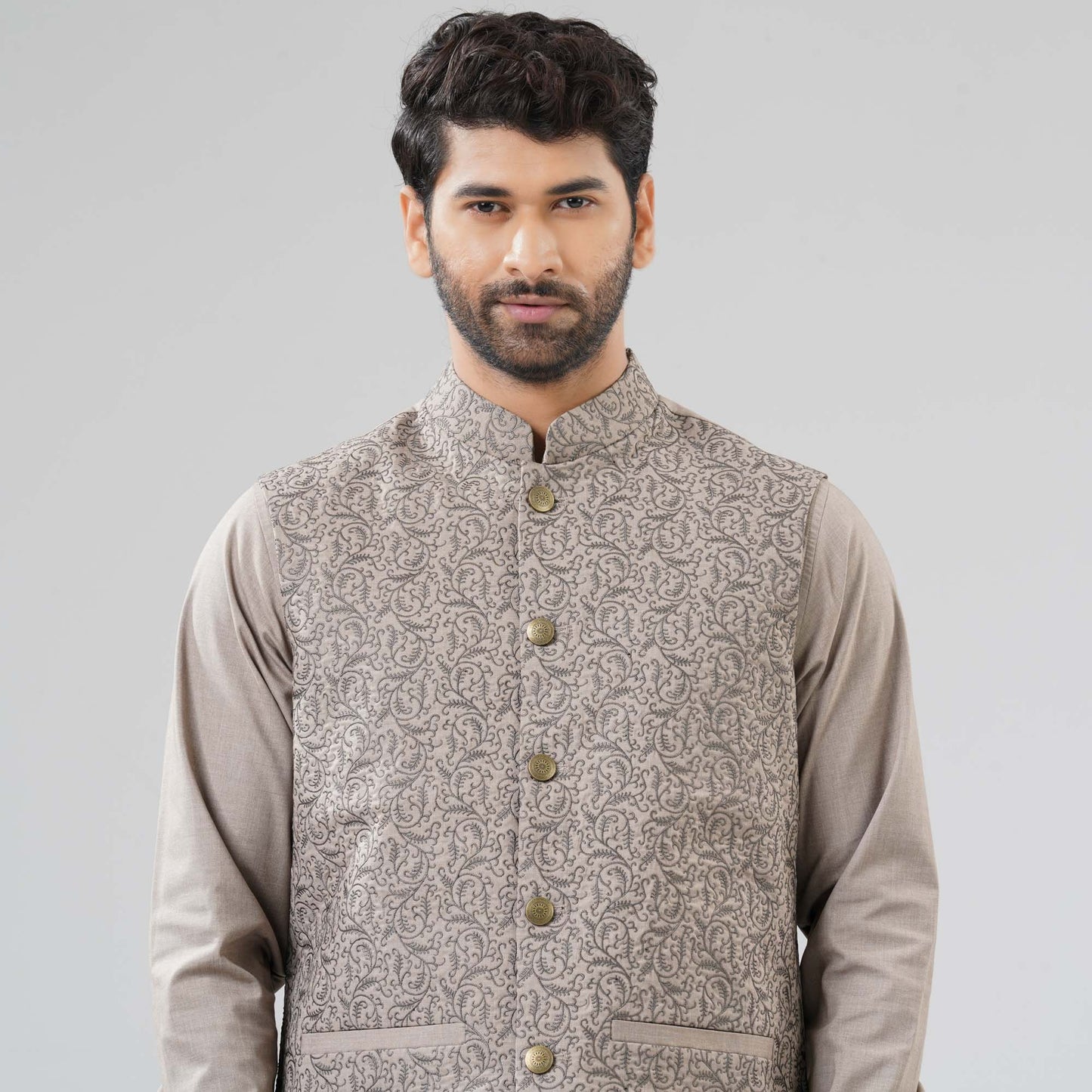Mens Bronze Brown Panjabi Set