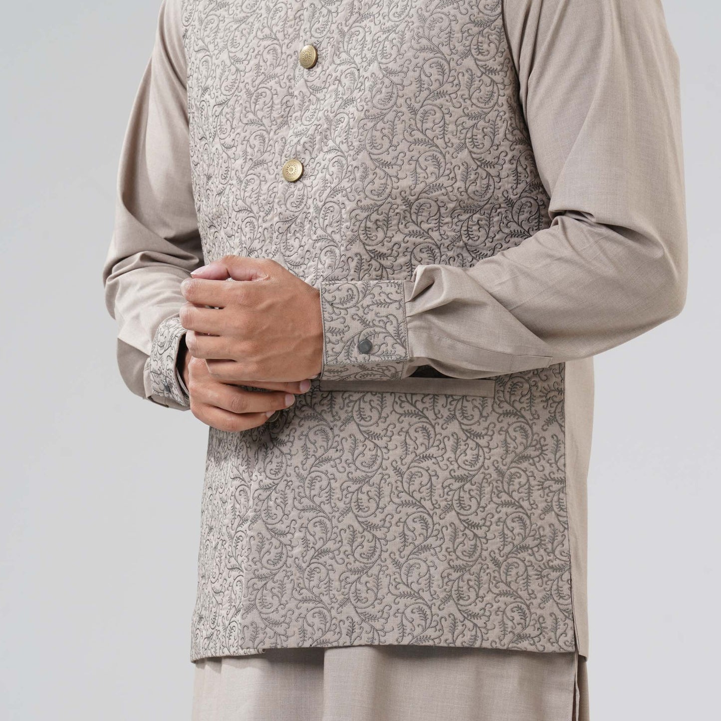 Mens Bronze Brown Panjabi Set