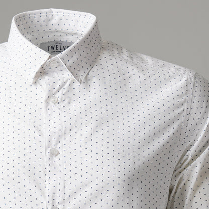 Mens White Blue Formal Shirt