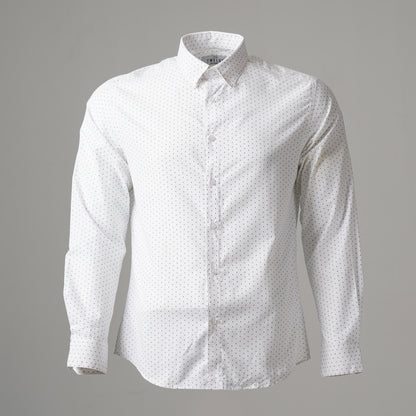 Mens White Blue Formal Shirt