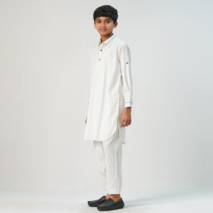 Boys White Basic Kabli