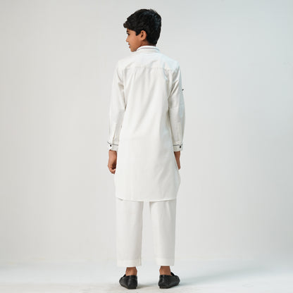Boys White Basic Kabli