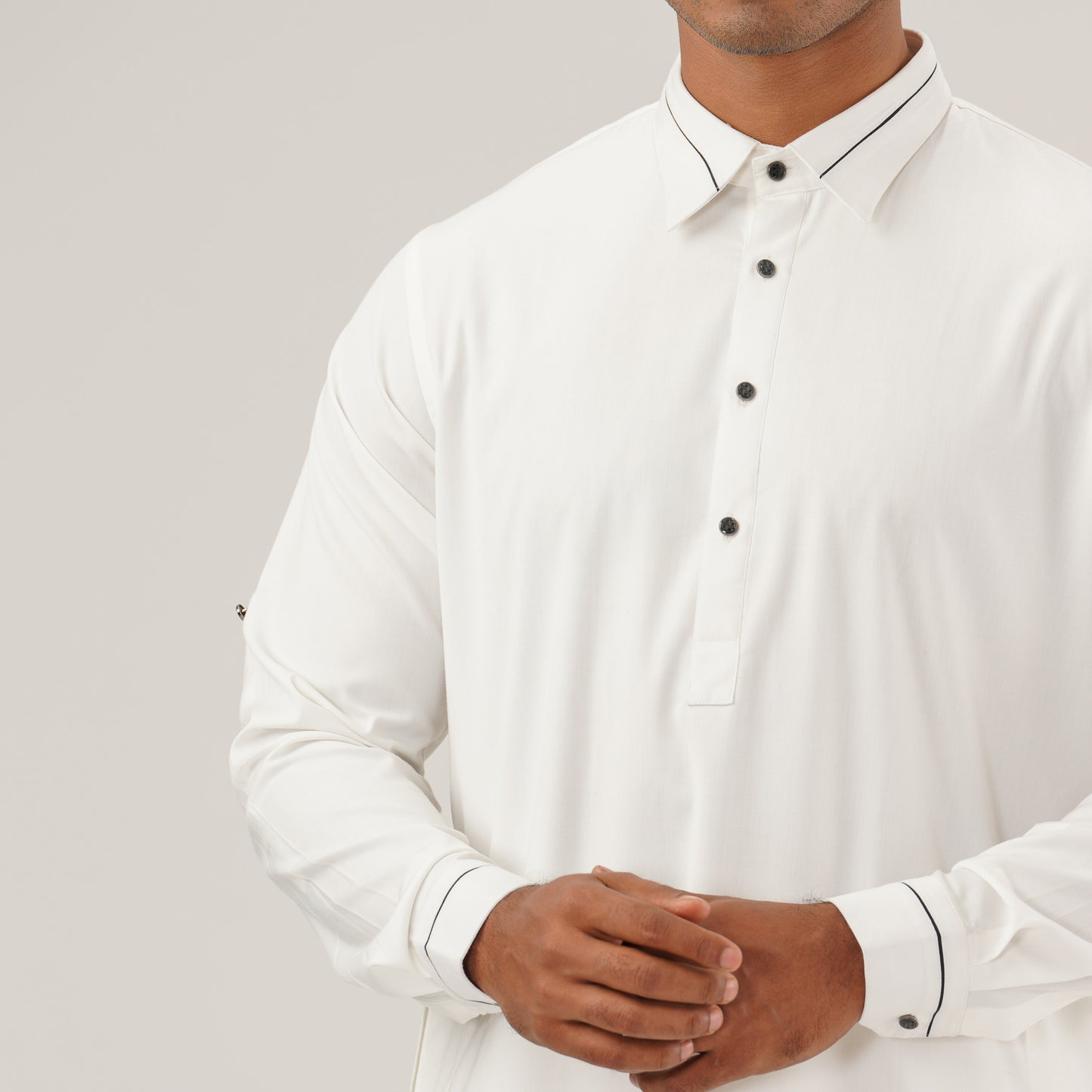 Mens White Basic Kabli