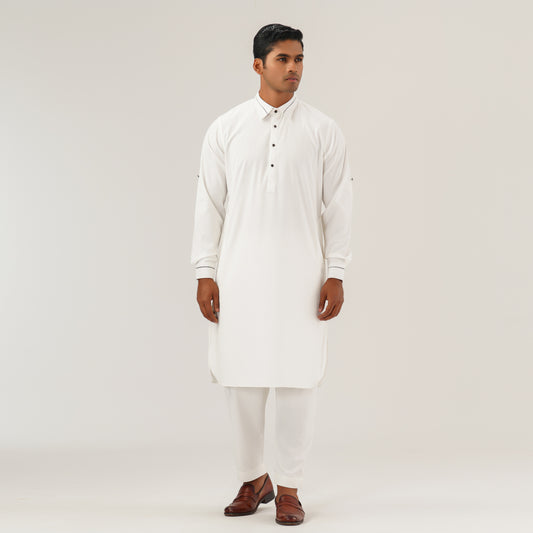 Mens White Basic Kabli