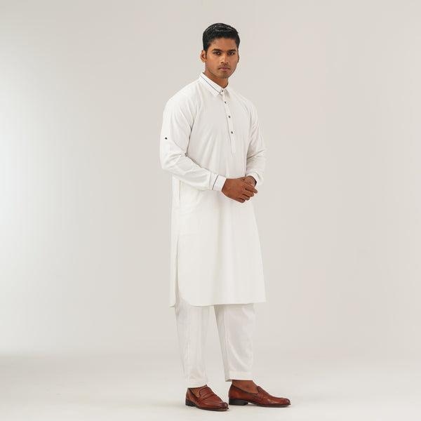 Mens White Basic Kabli