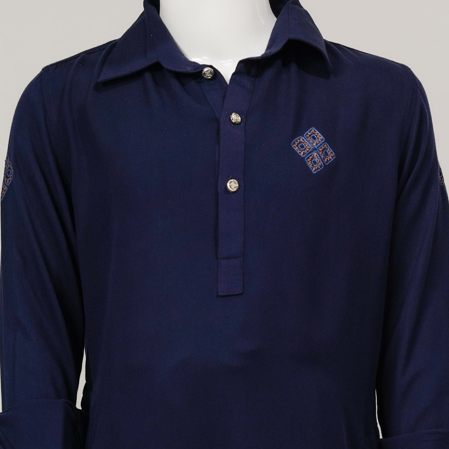 Boys Embroidery Blue Kabli