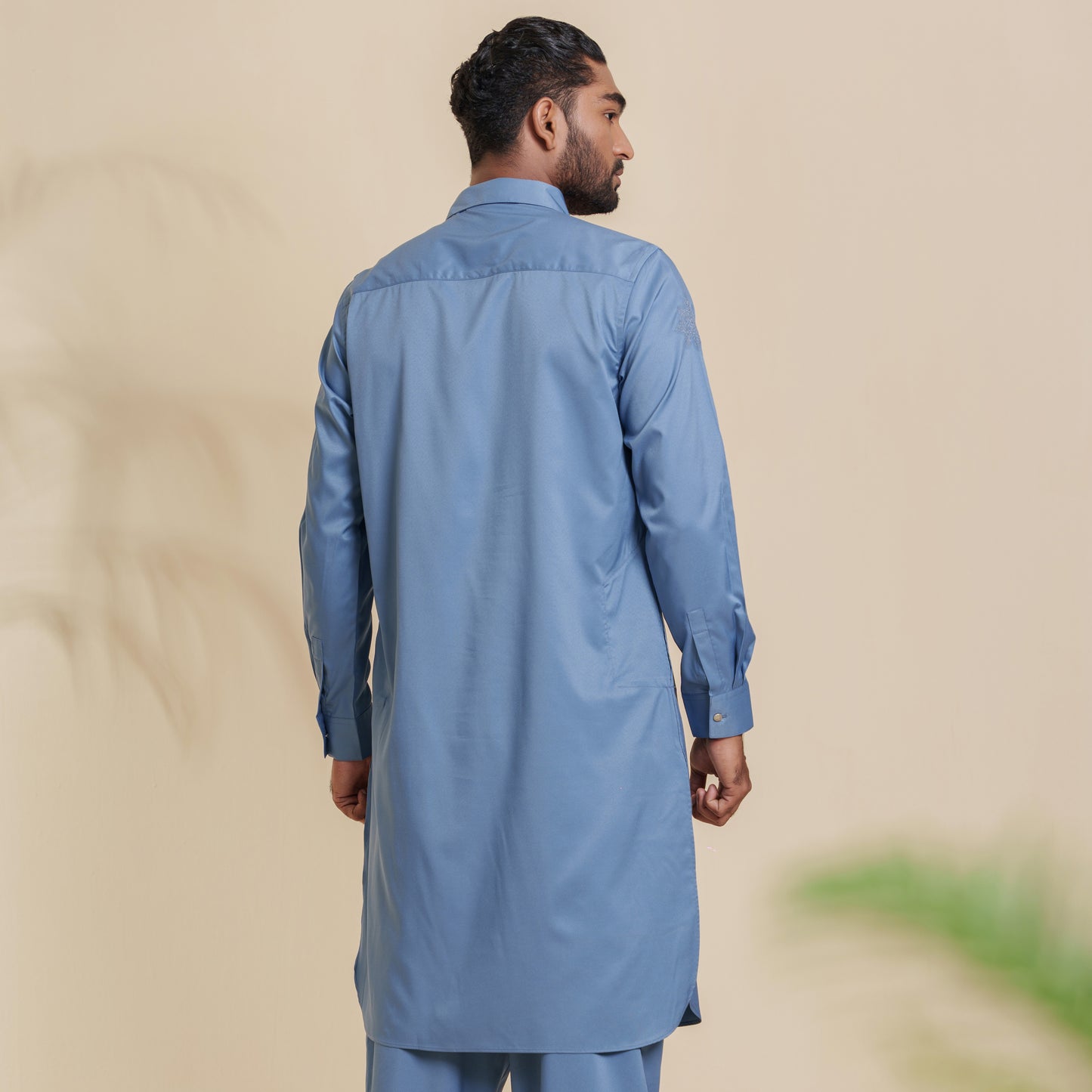 Mens Embroidery Kabli- Blue Horizon