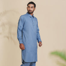 Load image into Gallery viewer, Mens Embroidery Kabli- Blue Horizon
