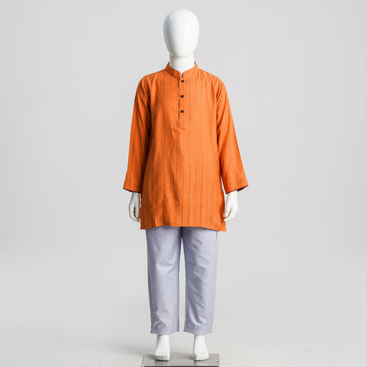 Boy's Peach-Orange Panjabi