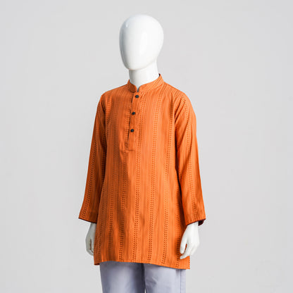 Boy's Peach-Orange Panjabi