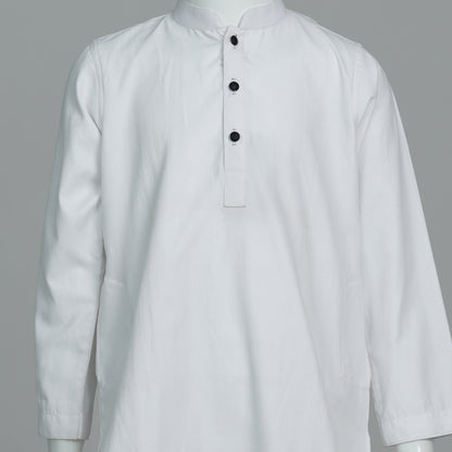 Boy’s White Blended Basic Panjabi