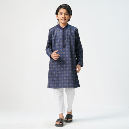 Boys Blue Printed Panjabi