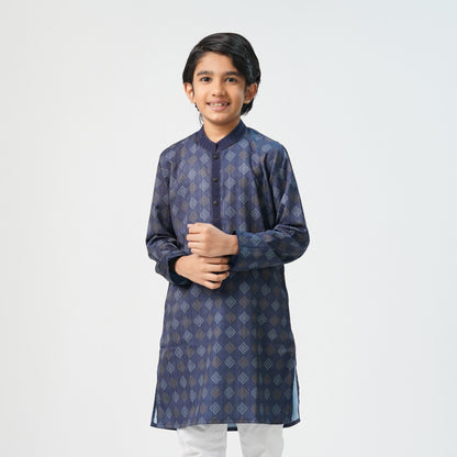 Boys Blue Printed Panjabi