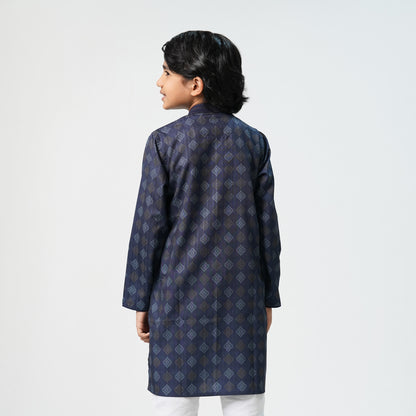 Boys Blue Printed Panjabi