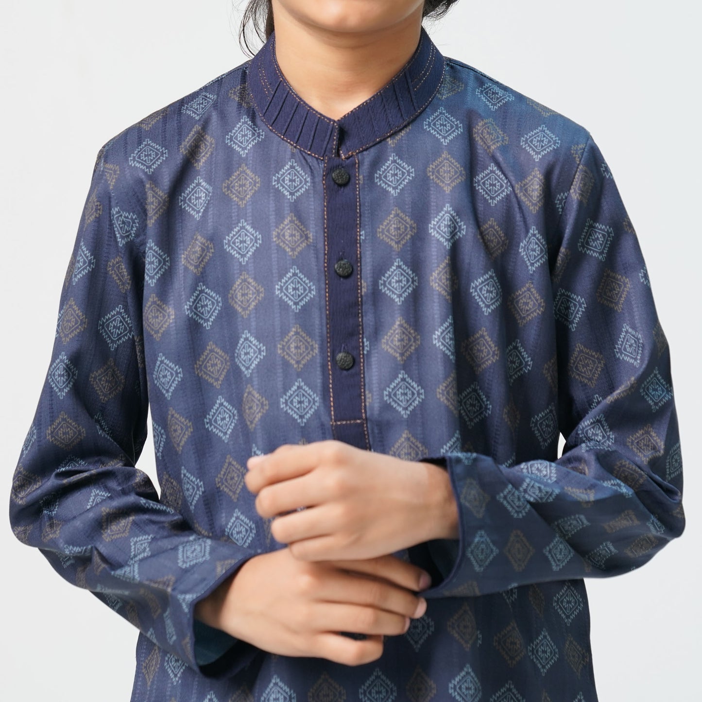 Boys Blue Printed Panjabi