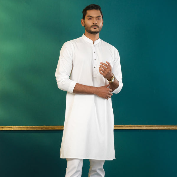 Men’s White Basic Panjabi