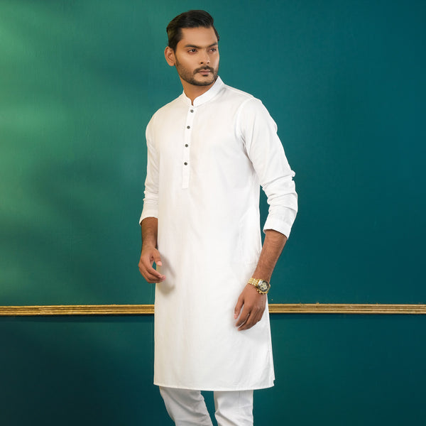 Men’s White Basic Panjabi