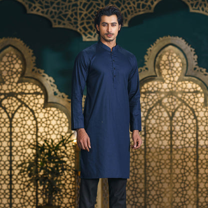Mens  Blue Basic Panjabi