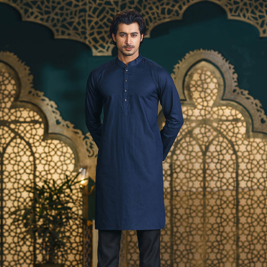 Mens  Blue Basic Panjabi