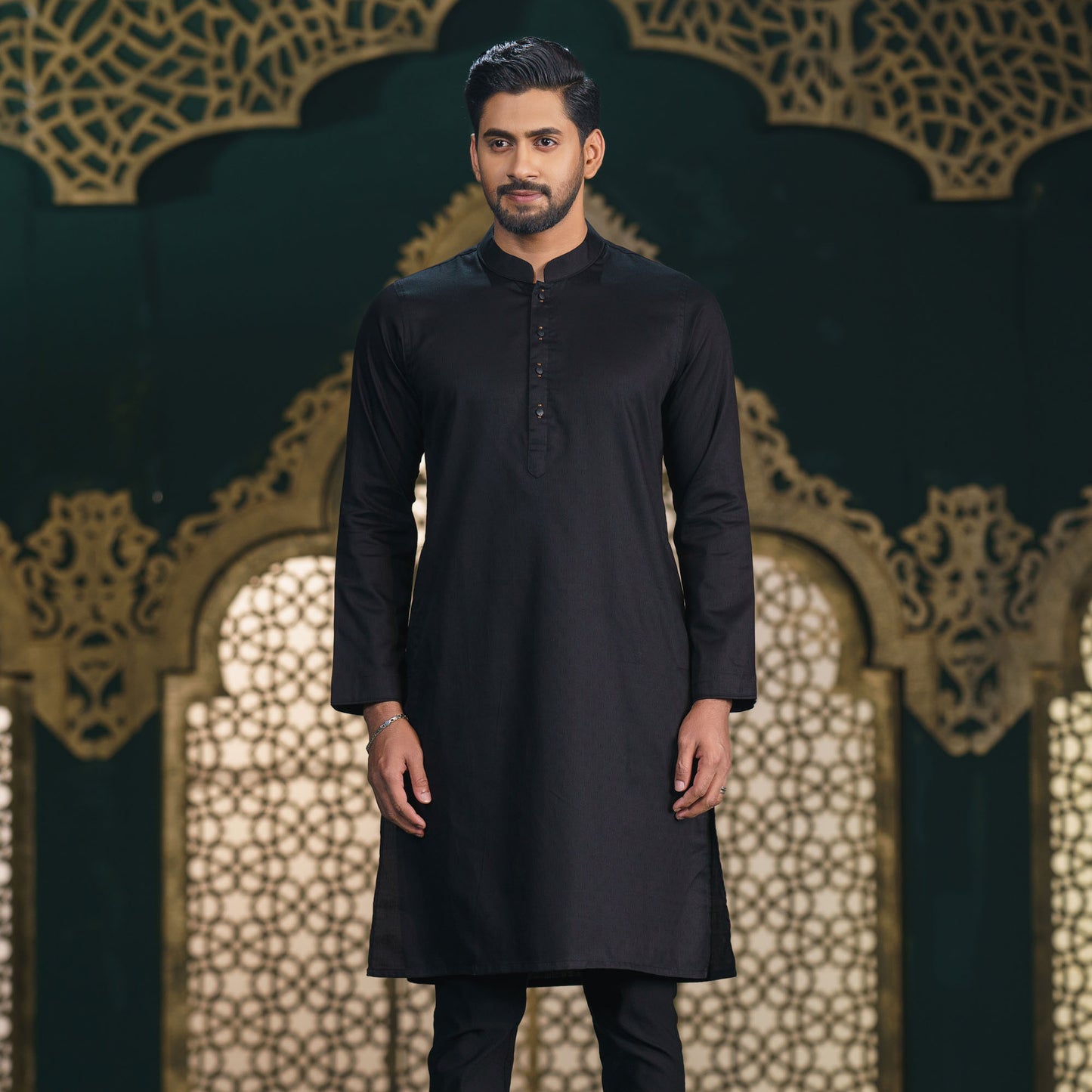 Men’s Black Basic Panjabi