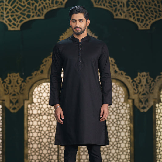 Men’s Black Basic Panjabi