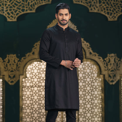 Men’s Black Basic Panjabi