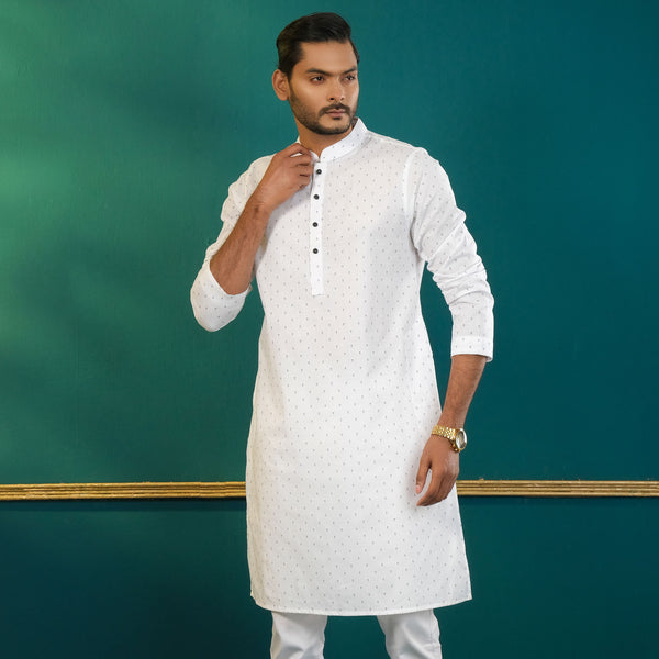 Men's White Panjabi