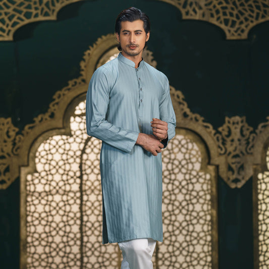 Men's Teal Basic Panjabi