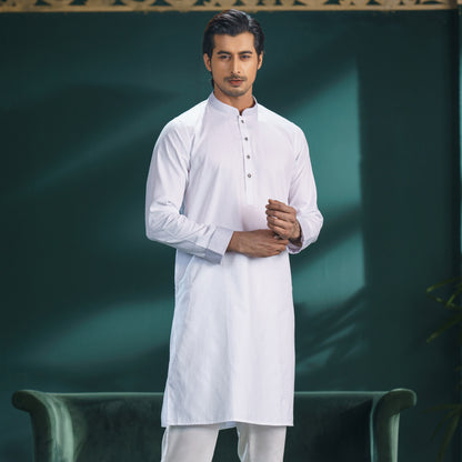 MENS BASIC PANJABI-WHITE