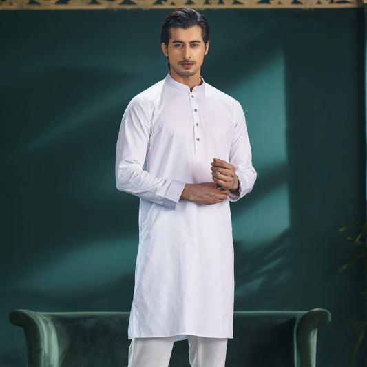MENS BASIC PANJABI-WHITE