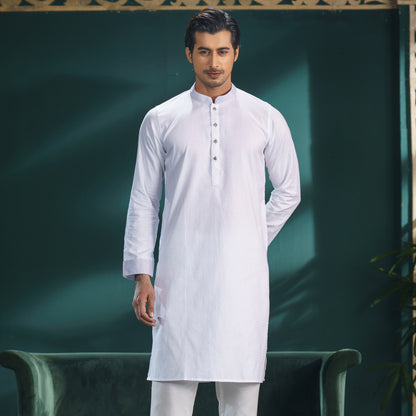 MENS BASIC PANJABI-WHITE