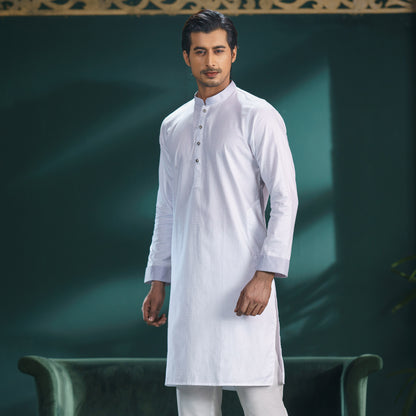 MENS BASIC PANJABI-WHITE