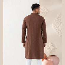 Load image into Gallery viewer, Men&#39;s Brown Cotton Panjabi
