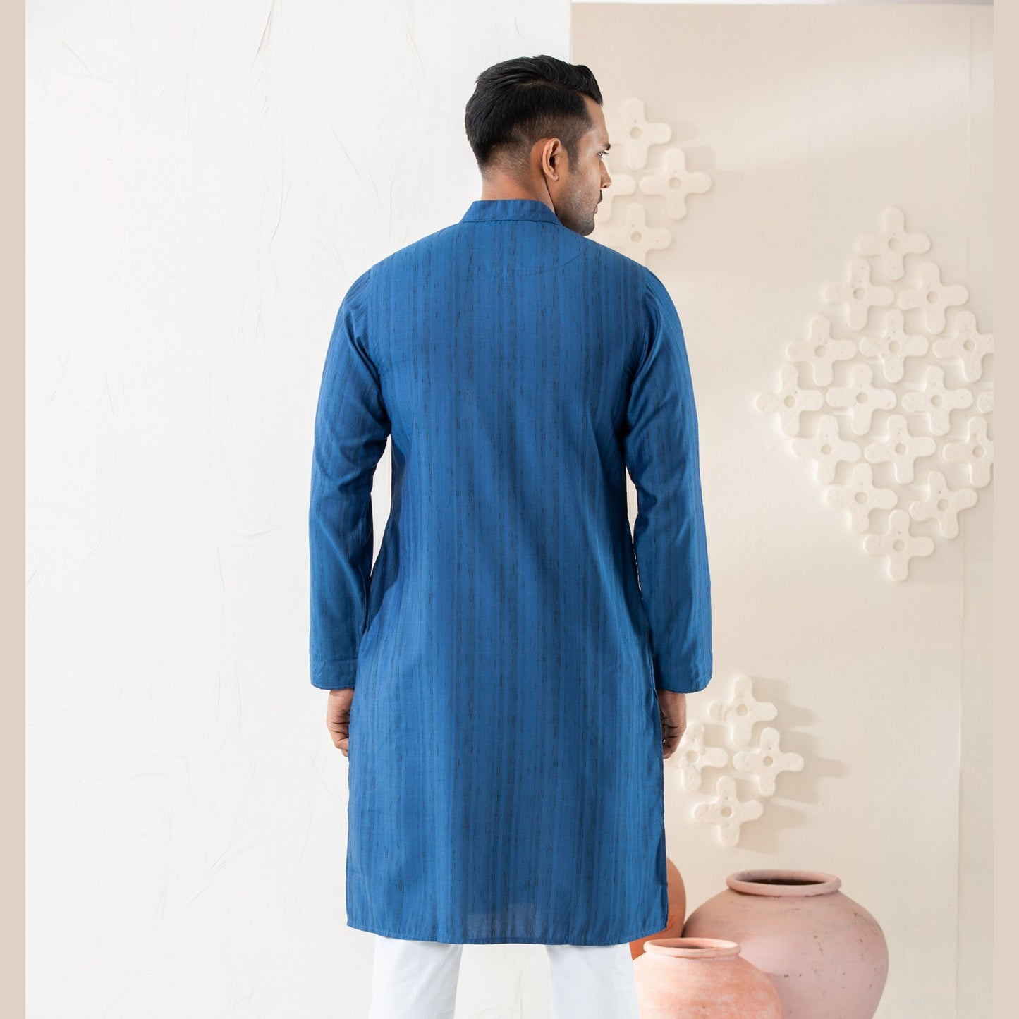 Mens Prussian Blue Panjabi