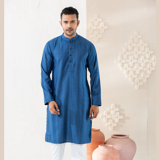 Mens Prussian Blue Panjabi