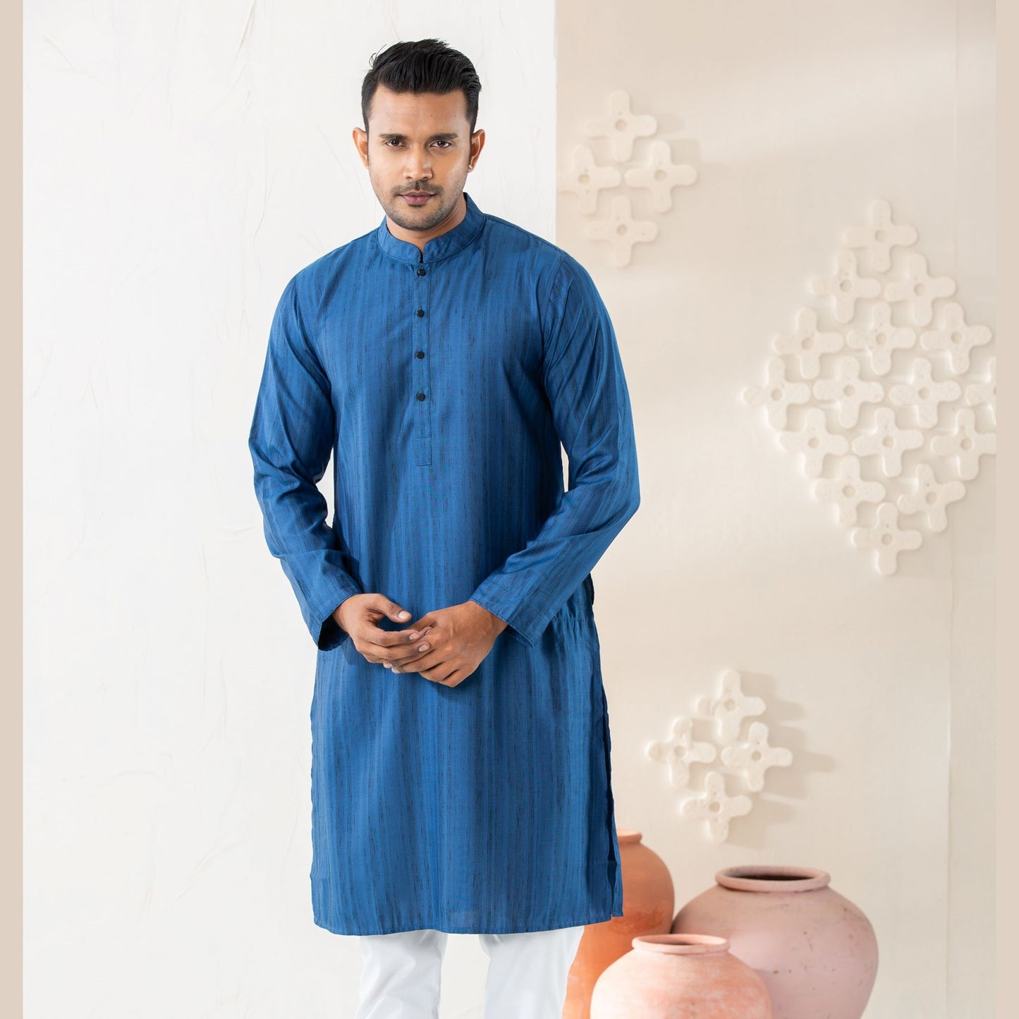 Mens Prussian Blue Panjabi