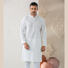 Load image into Gallery viewer, Men&#39;s White Cotton Panjabi
